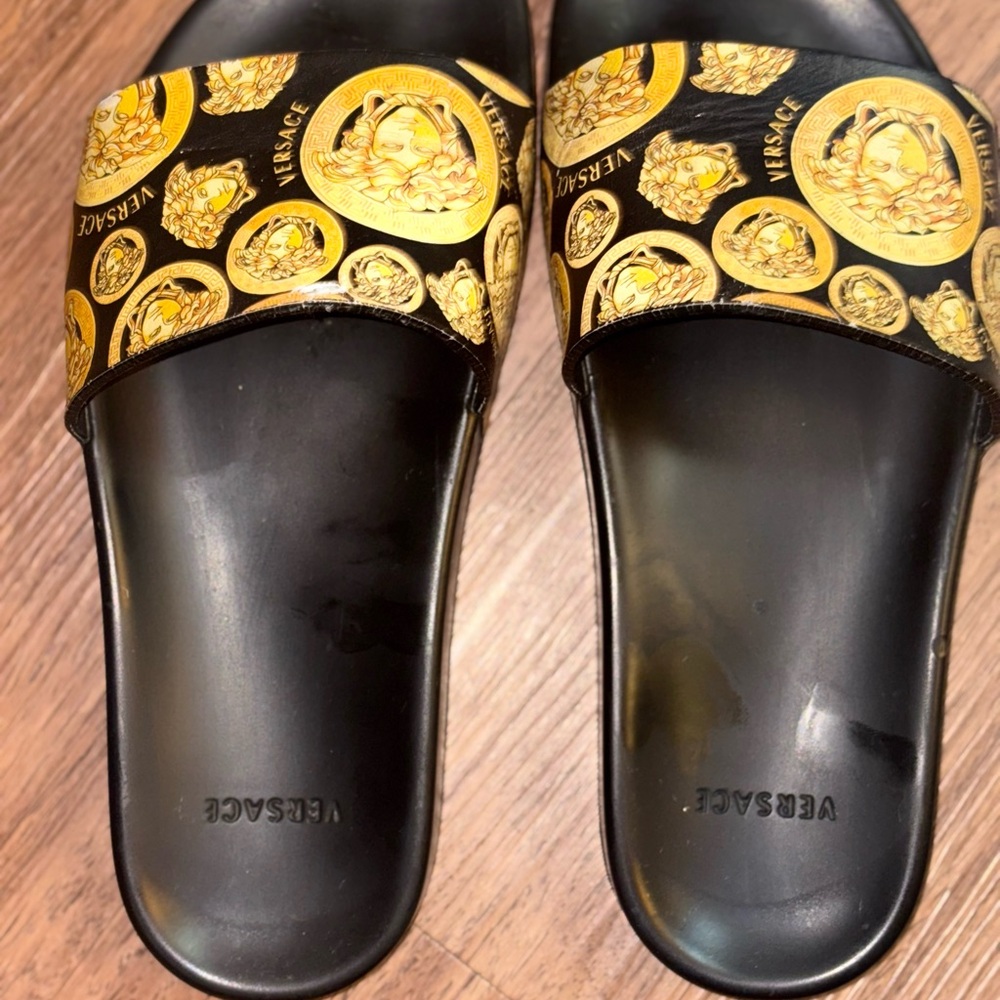 Versace Black and Gold Sandals